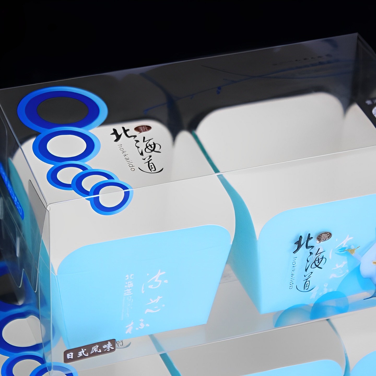 3粒戚風盒(藍)-10入(內含戚風底托盒 30入)