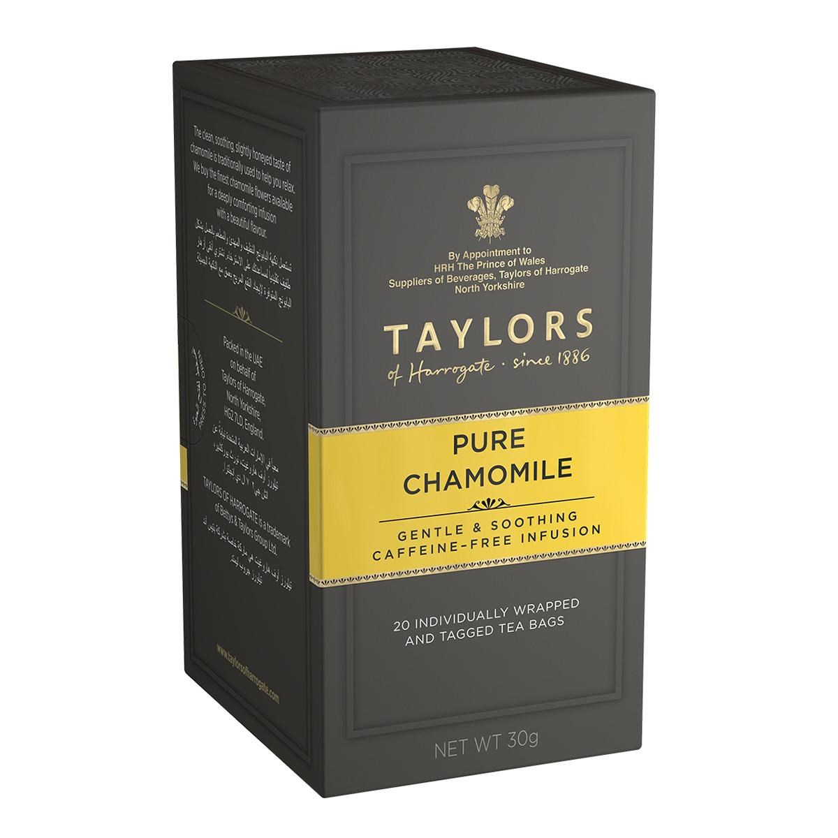 英國泰勒茶 Taylors-清新洋甘菊茶 茶包 PURE CHAMOMILE 1.5g*20入/盒 無咖啡因 期限：2026/10