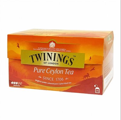 英國唐寧茶 TWININGS-極品錫蘭茶包 PURE CEYLON TEA 2g*25入/盒