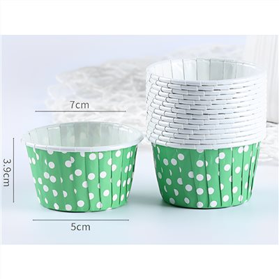 卷口杯大號09 綠色圓點 100入