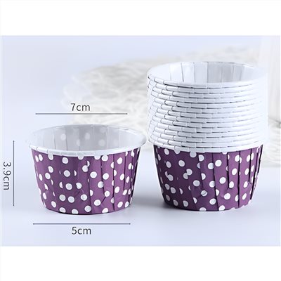 卷口杯大號12 紫色圓點 100入