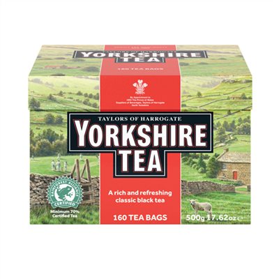 英國泰勒茶 Taylors-泰勒約克夏茶 紅牌 YORKSHIRE TEA 500g(160包)/盒 250g(80小包)/盒 125g(40小包)/盒 