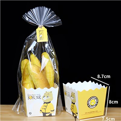 方形紙托盒小熊  （含袋子+吊牌+扎絲）-100入