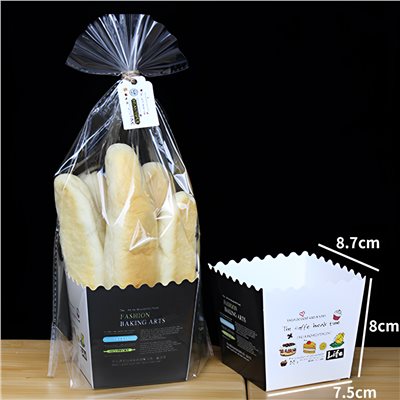 方形紙托盒歐式(含袋子+吊牌+扎絲 )-100入